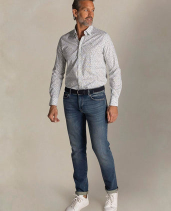 Shirt oban poplin bloemenprint groen