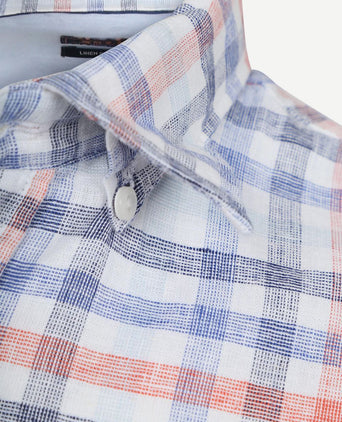 Shirt picton linnen blend ruit multicolour