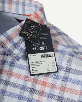 Shirt picton linnen blend ruit multicolour