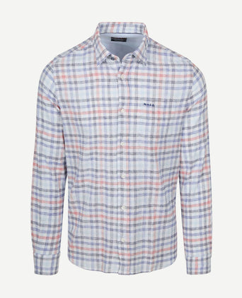 Shirt picton linnen blend ruit multicolour
