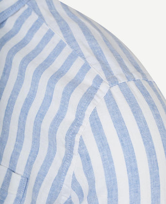 Shirt picton linnen blend streep blauw