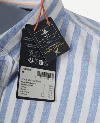 Shirt picton linnen blend streep blauw