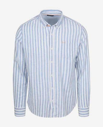 Shirt picton linnen blend streep blauw