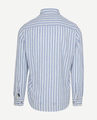 Shirt picton linnen blend streep blauw