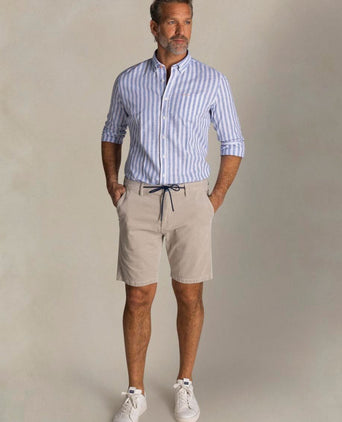 Shirt picton linnen blend streep blauw