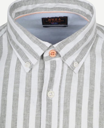 Shirt picton linnen blend streep groen
