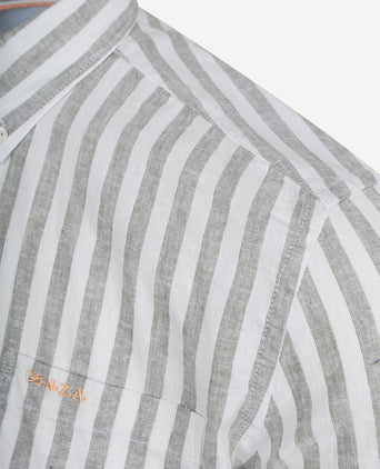 Shirt picton linnen blend streep groen