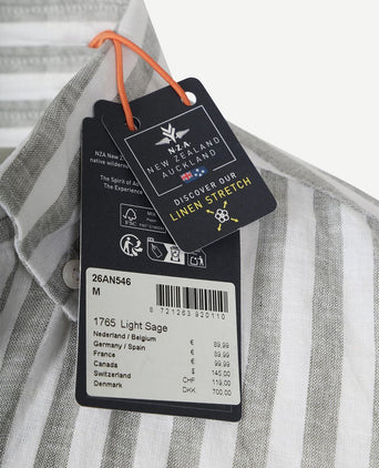 Shirt picton linnen blend streep groen