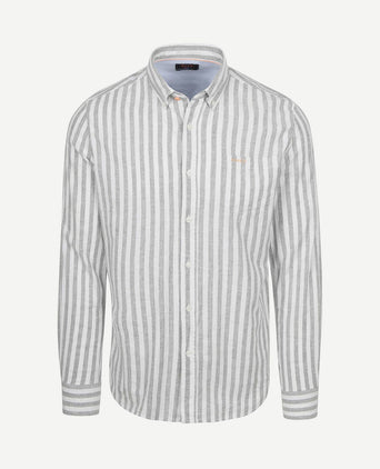 Shirt picton linnen blend streep groen