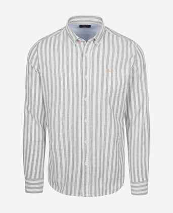 Shirt picton linnen blend streep groen