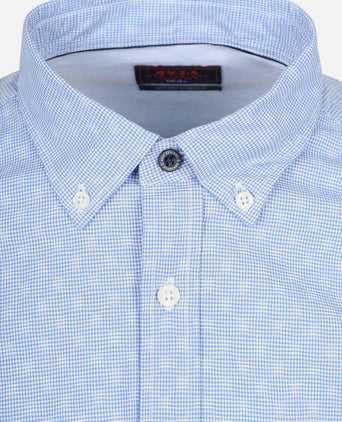Shirt tuki jacquard print blauw
