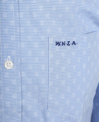 Shirt tuki jacquard print blauw