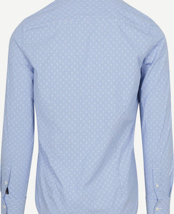 Shirt tuki jacquard print blauw