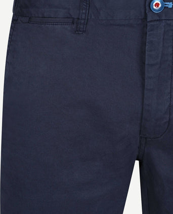 Shorts twill stretch lake donkerblauw
