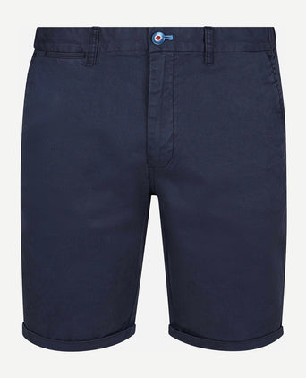 Shorts twill stretch lake donkerblauw