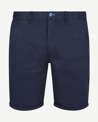 Shorts twill stretch lake donkerblauw