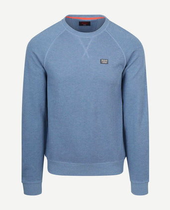 Sweater french rib huntly blauw