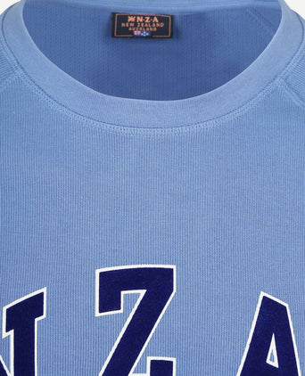 Sweater french rib logo blauw