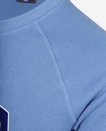 Sweater french rib logo blauw