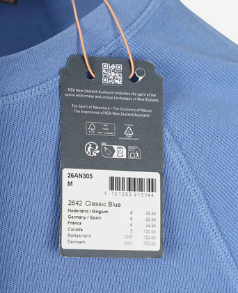 Sweater french rib logo blauw