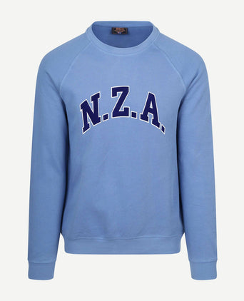 Sweater french rib logo blauw