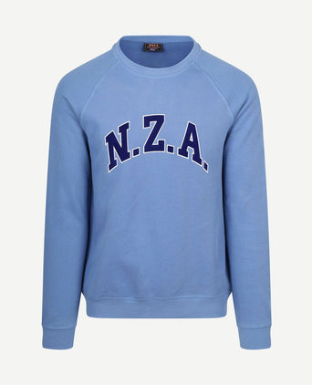 Sweater french rib logo blauw