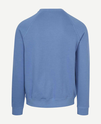 Sweater french rib logo blauw