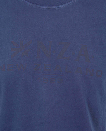 T-shirt faded logo donkerblauw