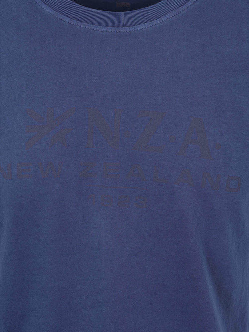 T-shirt faded logo donkerblauw