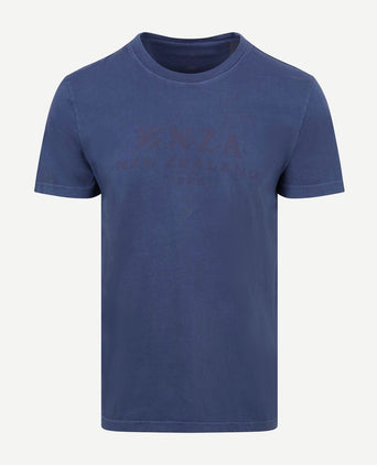 T-shirt faded logo donkerblauw