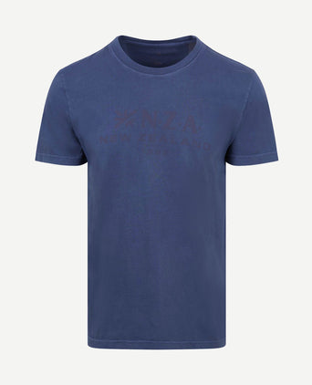 T-shirt faded logo donkerblauw