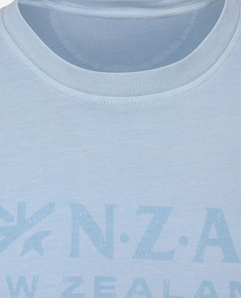 T-shirt faded logo sky blue