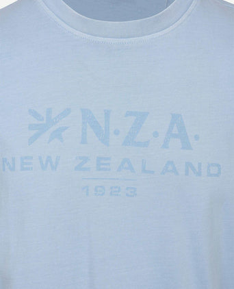 T-shirt faded logo sky blue