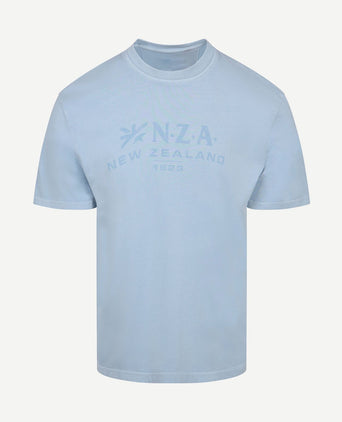 T-shirt faded logo sky blue