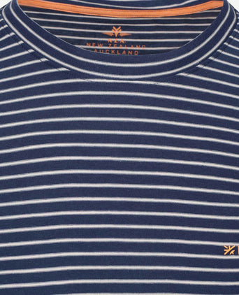 T-shirt jersey stripe donkerblauw sky