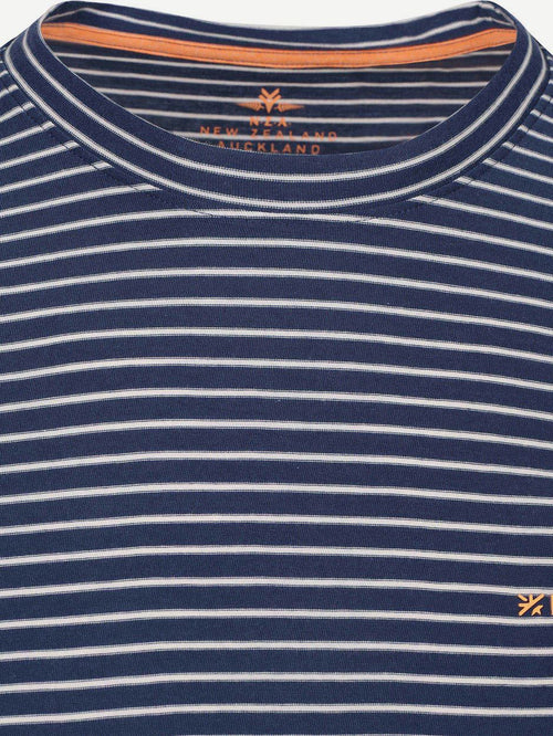 T-shirt jersey stripe donkerblauw sky