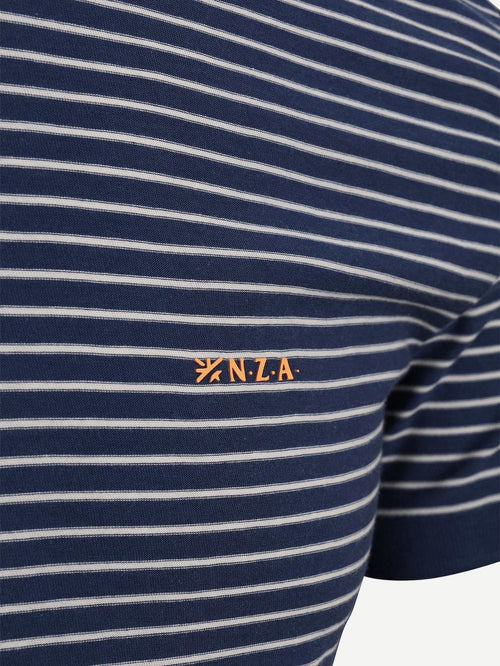 T-shirt jersey stripe donkerblauw sky