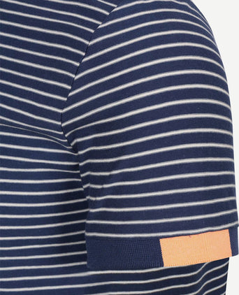 T-shirt jersey stripe donkerblauw sky