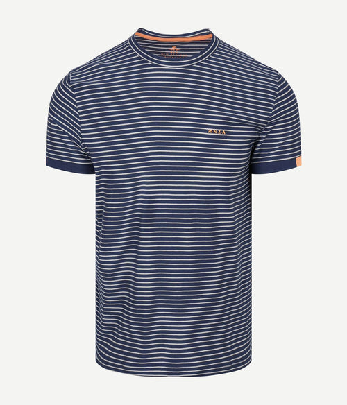 T-shirt jersey stripe donkerblauw sky