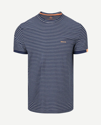 T-shirt jersey stripe donkerblauw sky