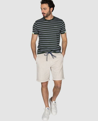 NZA t-shirt noel stripes forest green