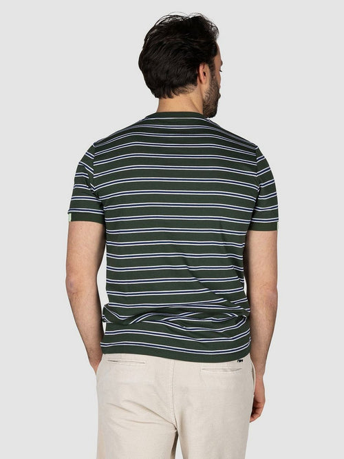 NZA t-shirt noel stripes forest green