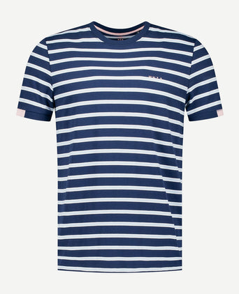 NZA t-shirt noel stripes light donkerblauw