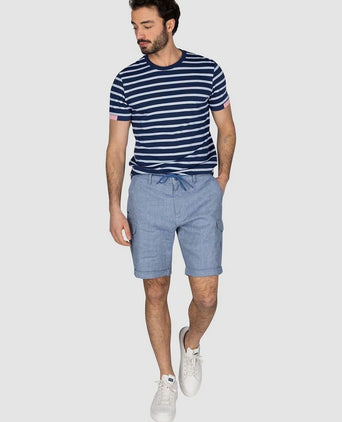 NZA t-shirt noel stripes light donkerblauw