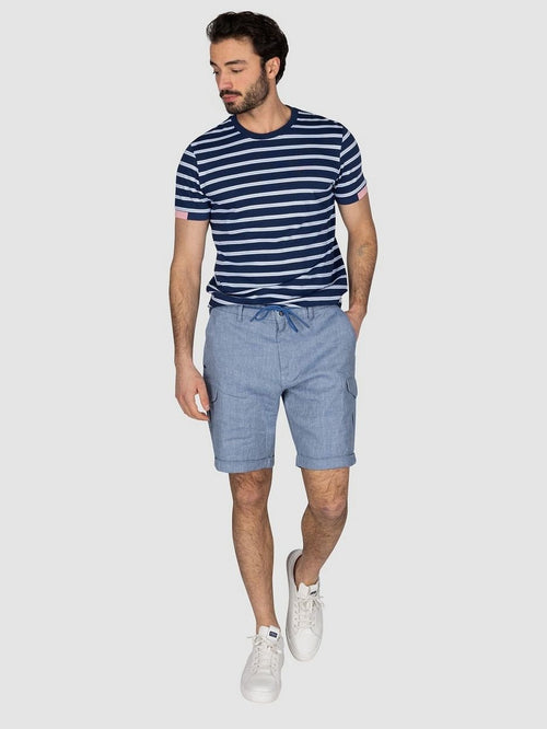NZA t-shirt noel stripes light donkerblauw