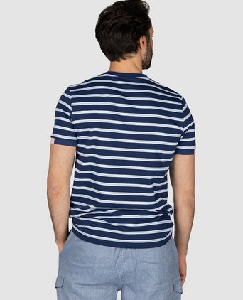 NZA t-shirt noel stripes light donkerblauw