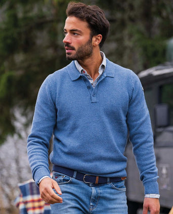 Trui dobson wool blend blue