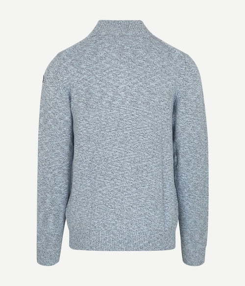 Trui halve rits thames milton slub blauw