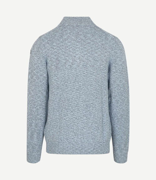 Trui halve rits thames milton slub blauw