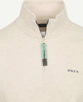 NZA trui halfzip cesar beige | Regular-fit